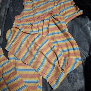 Lucky Brand Striped Tank Top in Coral, Yellow & Blue